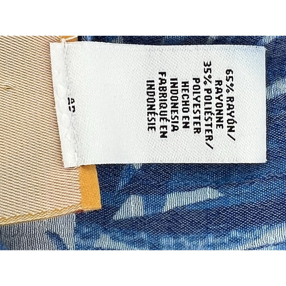 Ruby Rd Pleated Button Up Blouse Top Womens Sz Small Blue Leaf Romantic - Picture 6 of 12